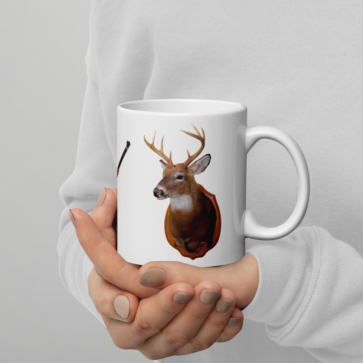 Deer Head & Hunting Rifle Ceramic Mug – 11 oz | Hunter's Gift