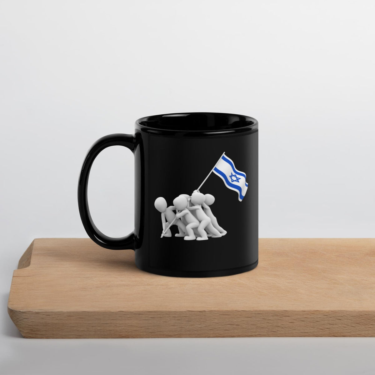 "I Stand With Israel" Black Glossy Mug – 11 oz | Patriotic Christian Gift