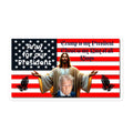 Christ Behind Trump American Flag Sticker – 5×5" | Patriotic Christian Gift