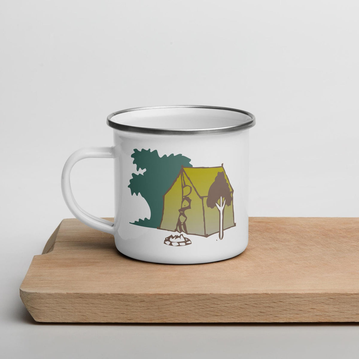 Camping Enamel Mug – 12 oz Outdoor Coffee Cup | Camper Gift