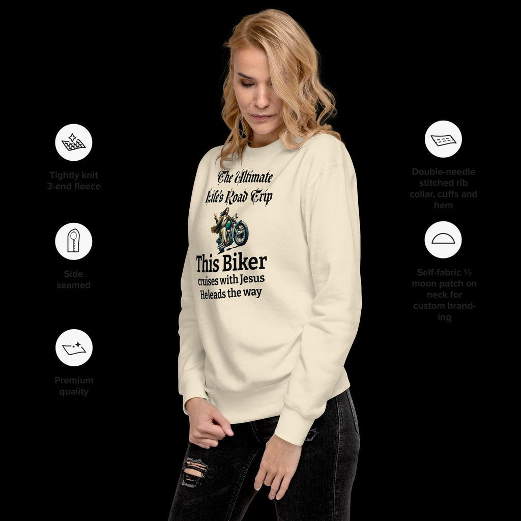 "Riding With Jesus" Christian Biker Sweatshirt