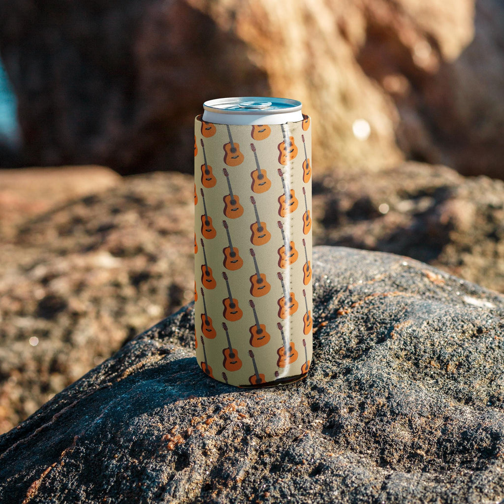 Guitar Pattern Can Cooler – Neoprene, Musician Gift