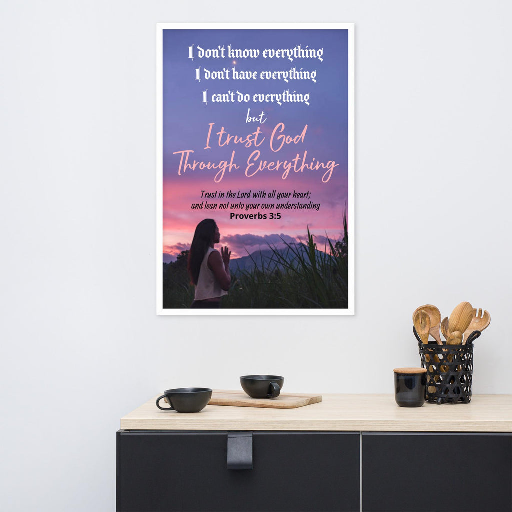 "Trust in the Lord" Proverbs 3:5 Framed Wall Art Poster | Christian Home Decor