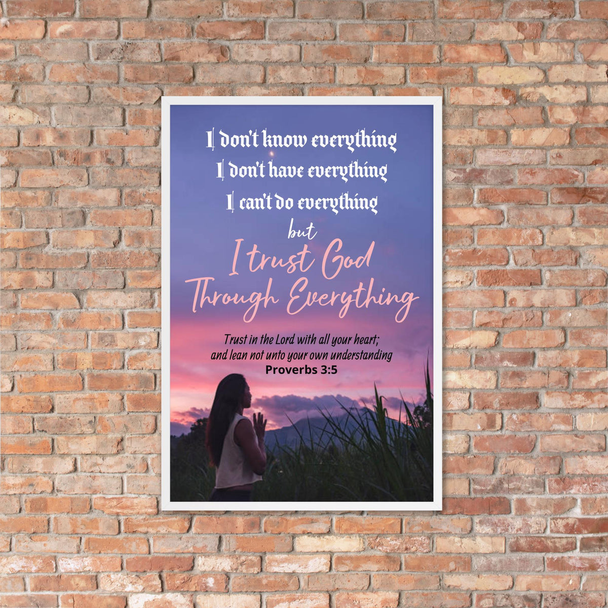 "Trust in the Lord" Proverbs 3:5 Framed Wall Art Poster | Christian Home Decor