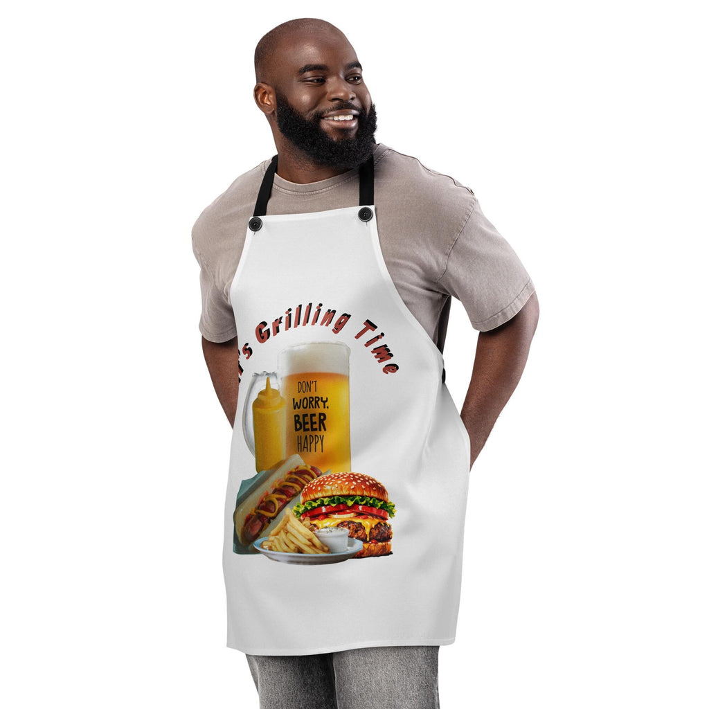 "It's Grilling Time" Apron | Funny Summer BBQ Gift for Grill Masters