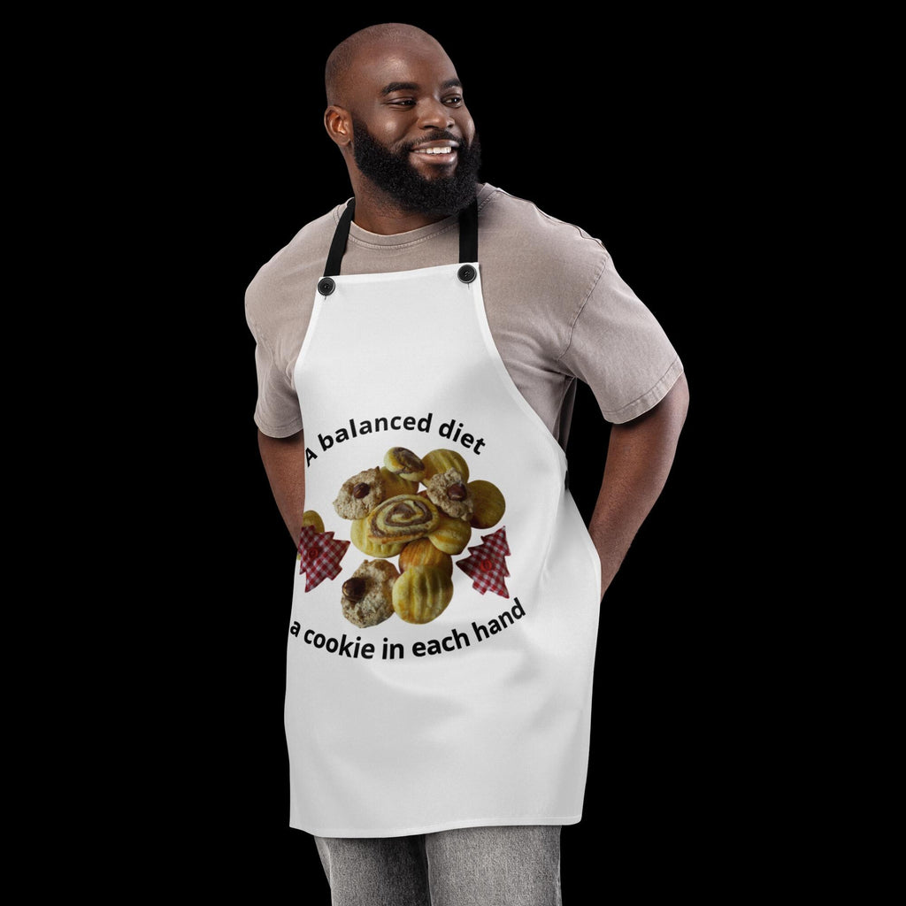 "A Balanced Diet: A Cookie in Each Hand" Apron | Funny Baking Gift