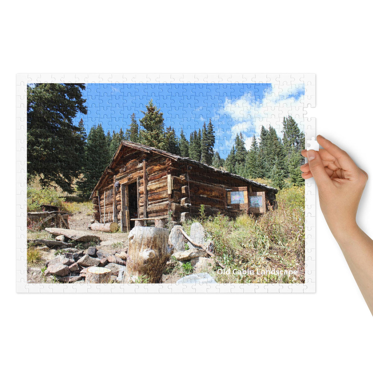 Old Cabin Landscape Jigsaw Puzzle – 500 Pieces in Tin Box