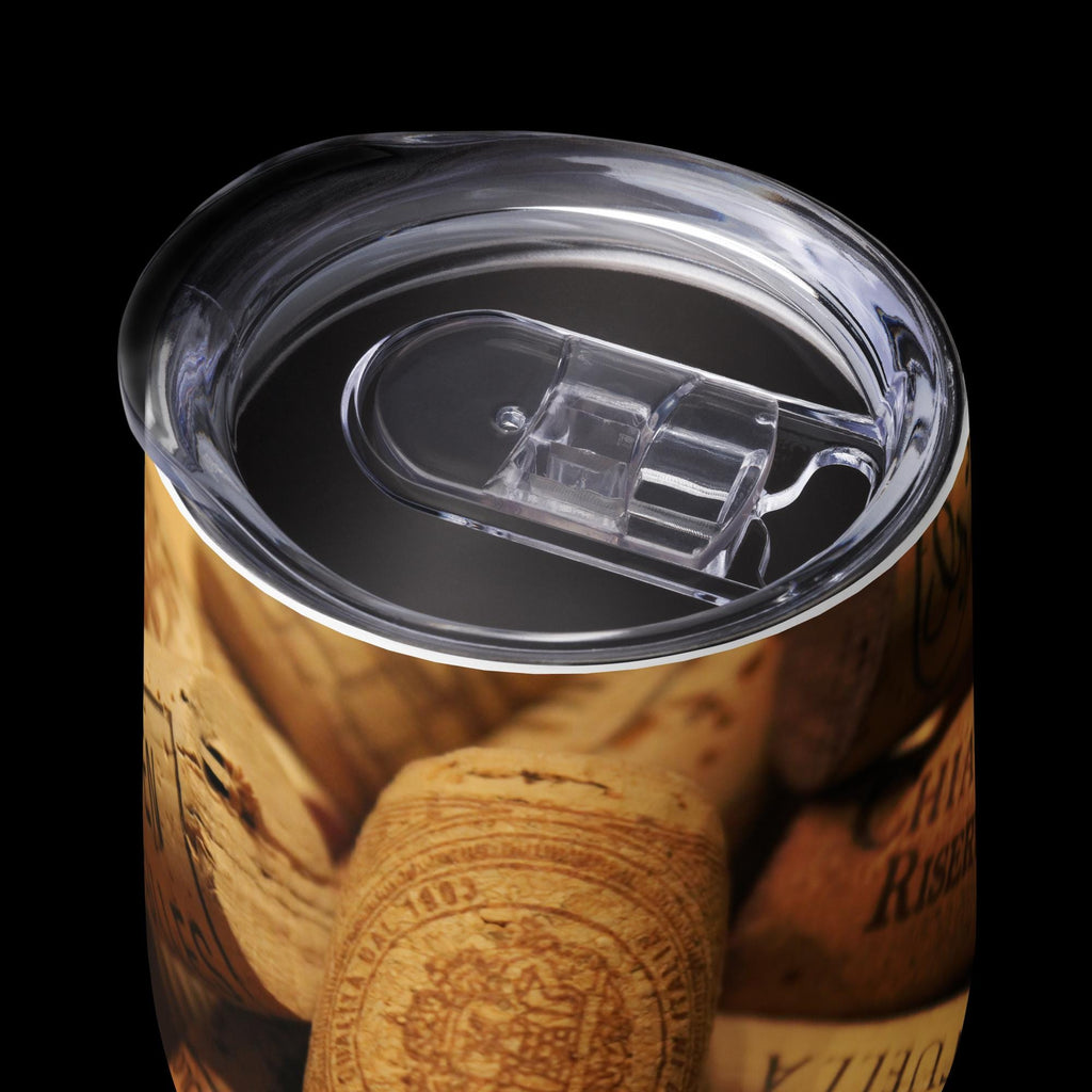 Cork Design Stainless Steel Wine Tumbler – 12 oz Insulated Party Cup