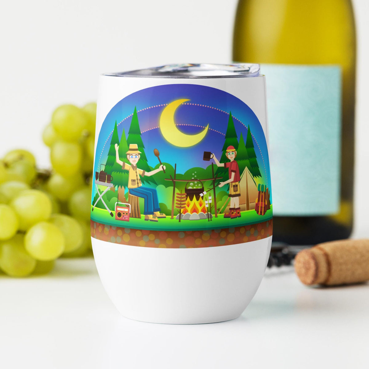 Stainless Steel Wine Tumbler – 12 oz | Party & Camping Gift