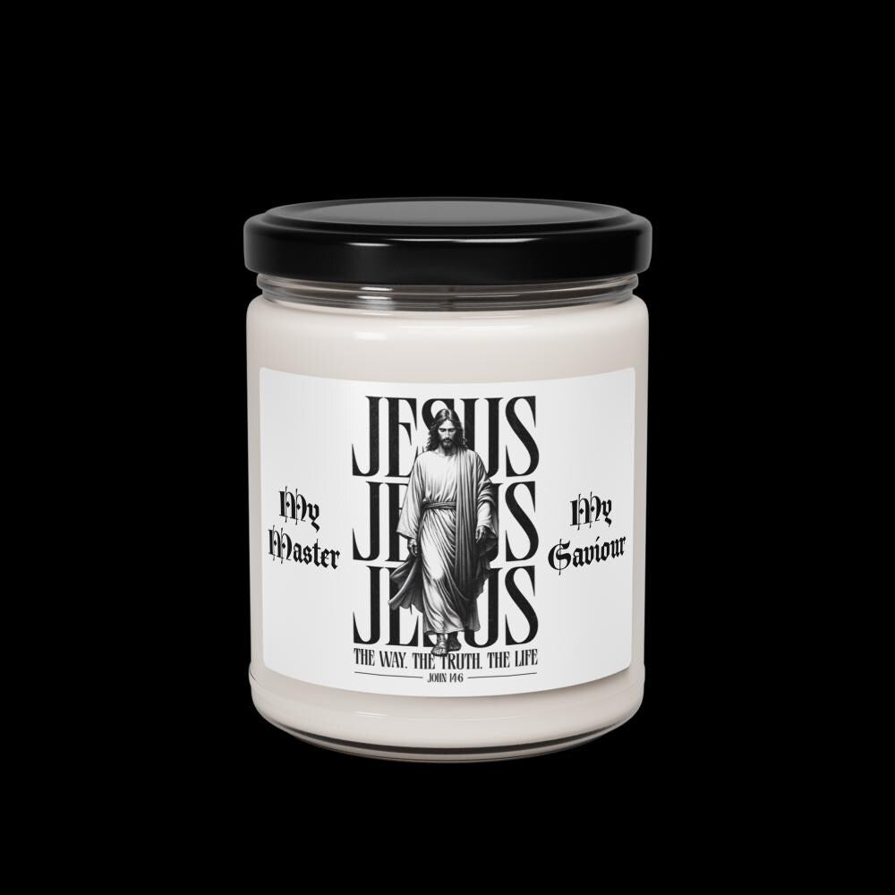 "My Master, My Saviour" Christmas Warmth Soy Candle With Lid – 9 oz | Christian Christmas Gift