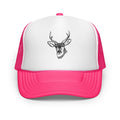 Deer Head Foam Trucker Hat – Orange & White Hunter's Cap