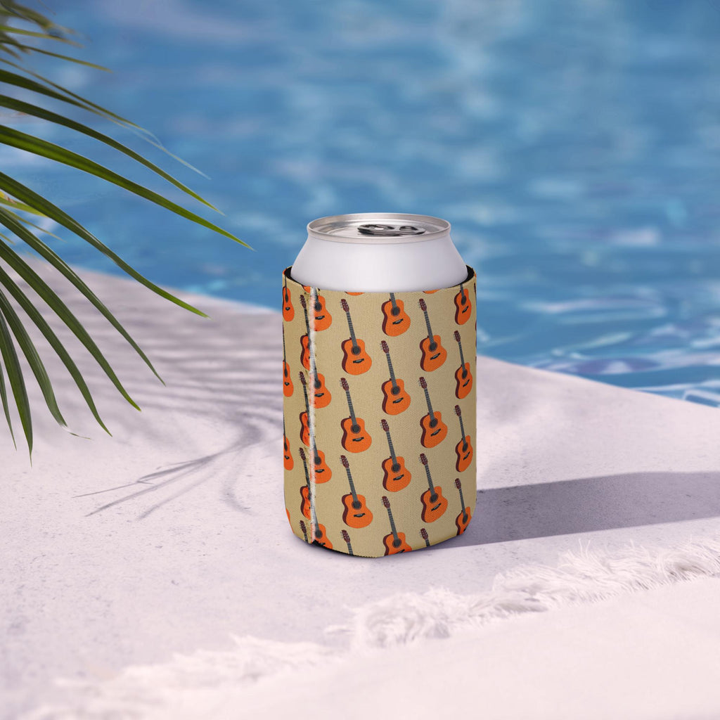 Guitar Pattern Can Cooler – Neoprene, Musician Gift