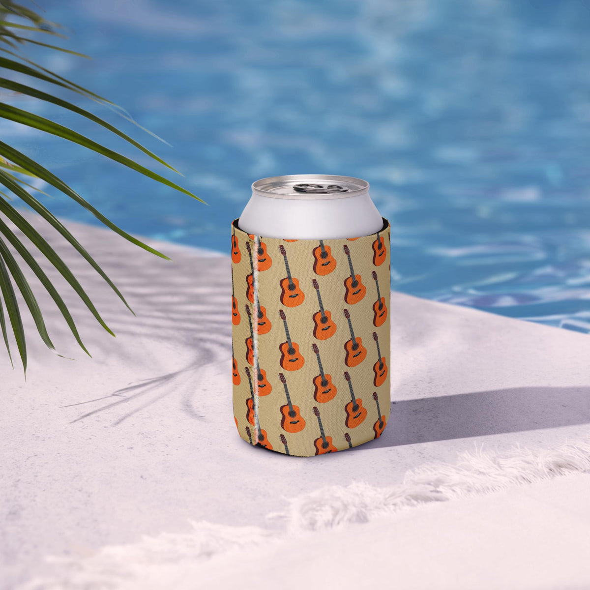 Guitar Pattern Can Cooler – Neoprene, Musician Gift
