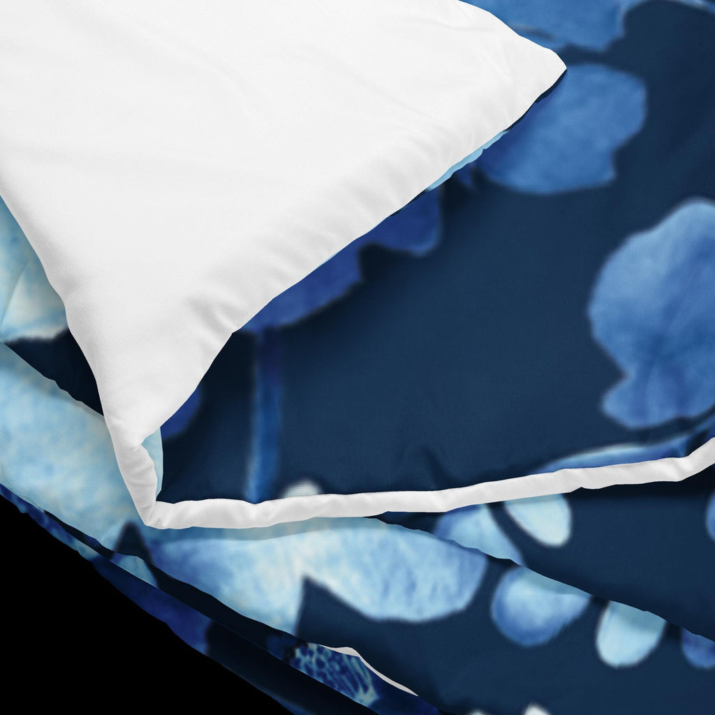 All-Over Blue Floral With Blue Background Design Comforter, King, Queen, Full, or Twin