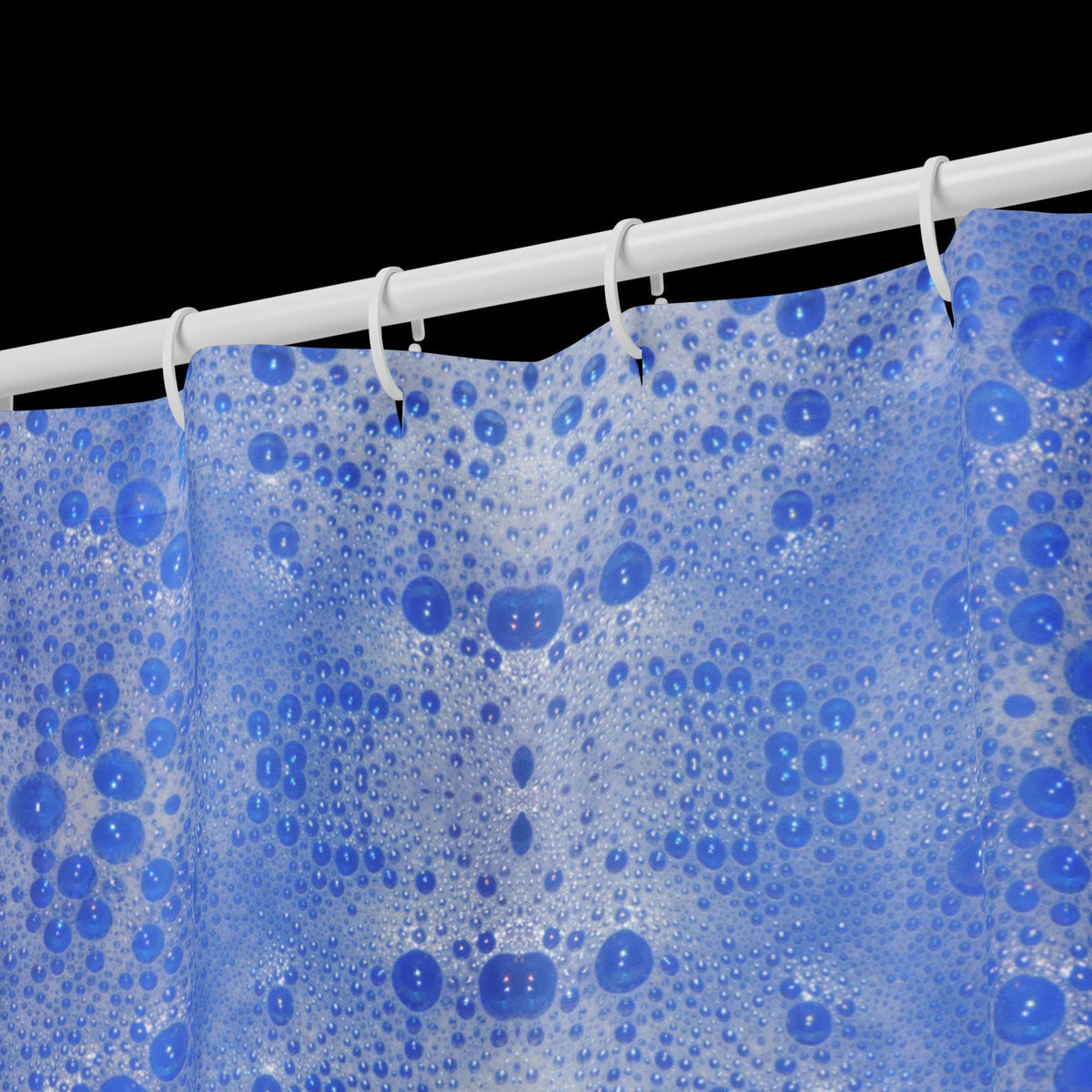 Soap Bubbles Shower Curtain – Blue Background, Unique Bathroom Gift for Her