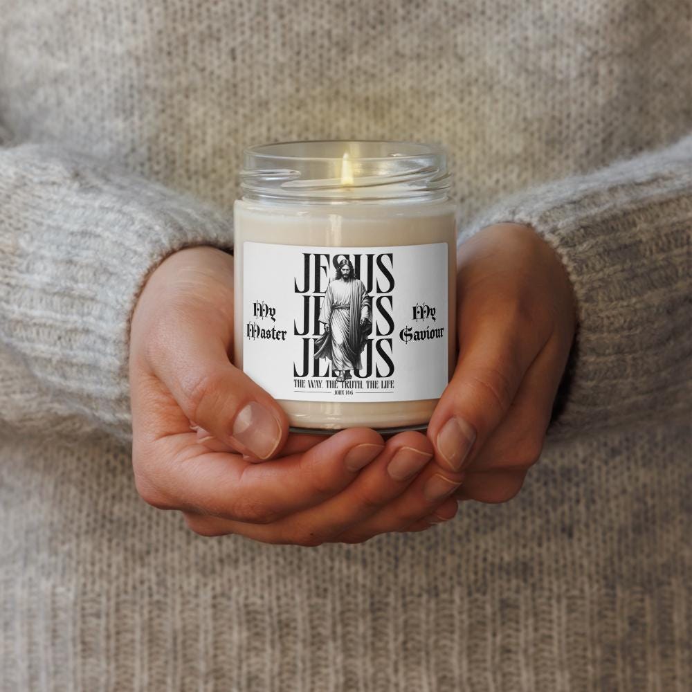 "My Master, My Saviour" Christmas Warmth Soy Candle With Lid – 9 oz | Christian Christmas Gift
