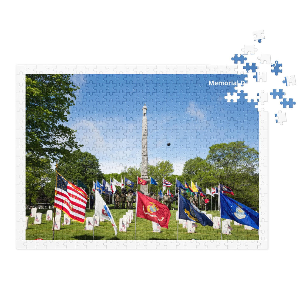 Memorial Day Cemetery Flags Jigsaw Puzzle – 500 Pieces in Tin Box
