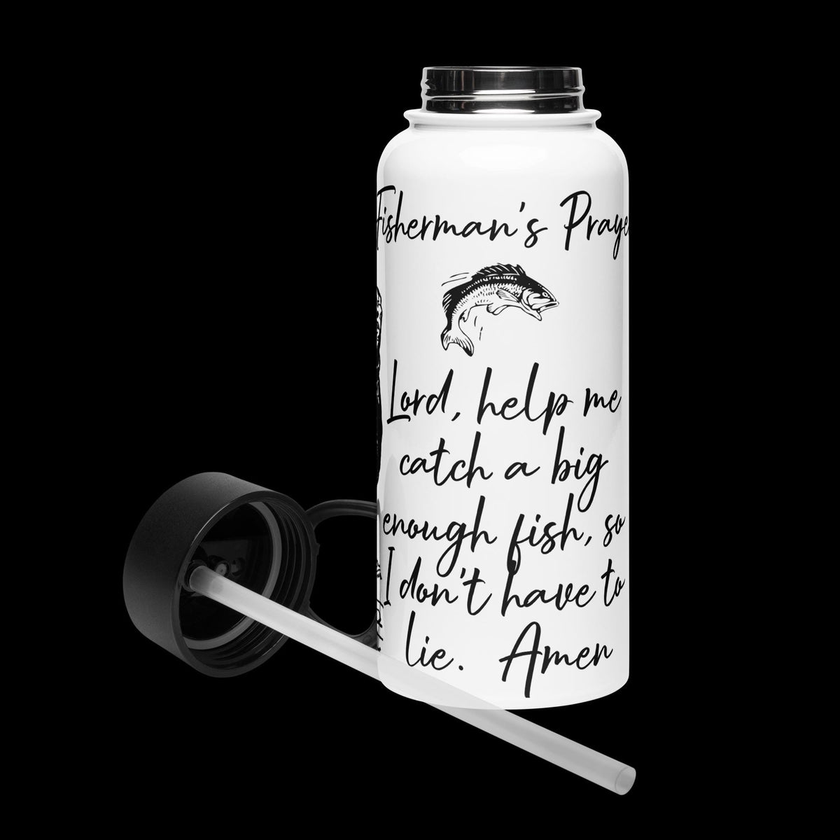 "A Fisherman's Prayer" Stainless Steel Water Bottle – 32 oz | Fishing Gift