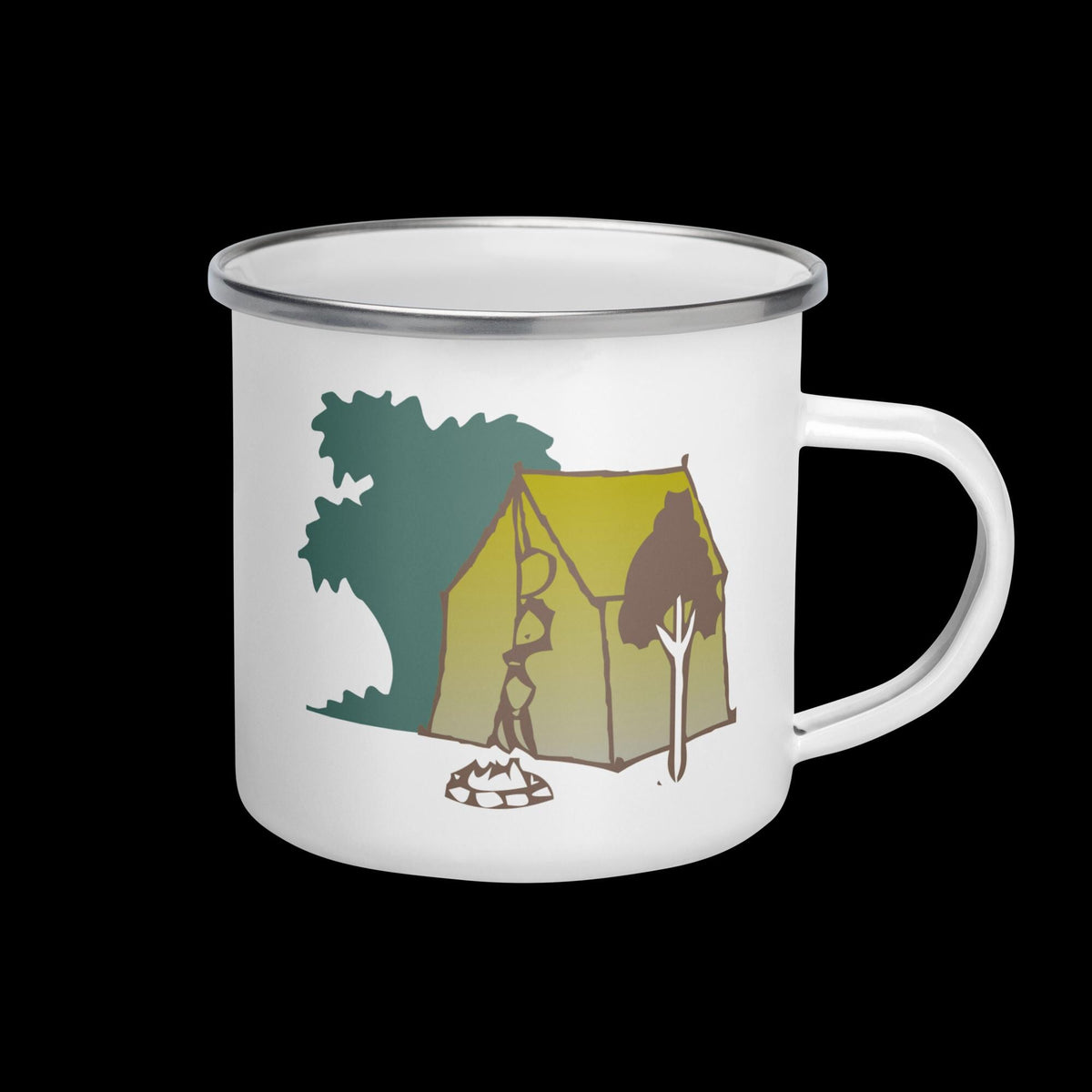 Camping Enamel Mug – 12 oz Outdoor Coffee Cup | Camper Gift