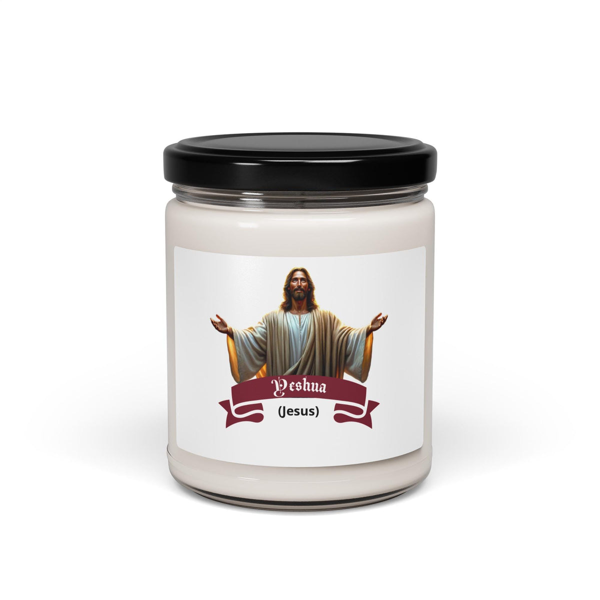 Yeshua (Jesus) Scented Soy Candle With Lid – 9 oz | Christian Gift