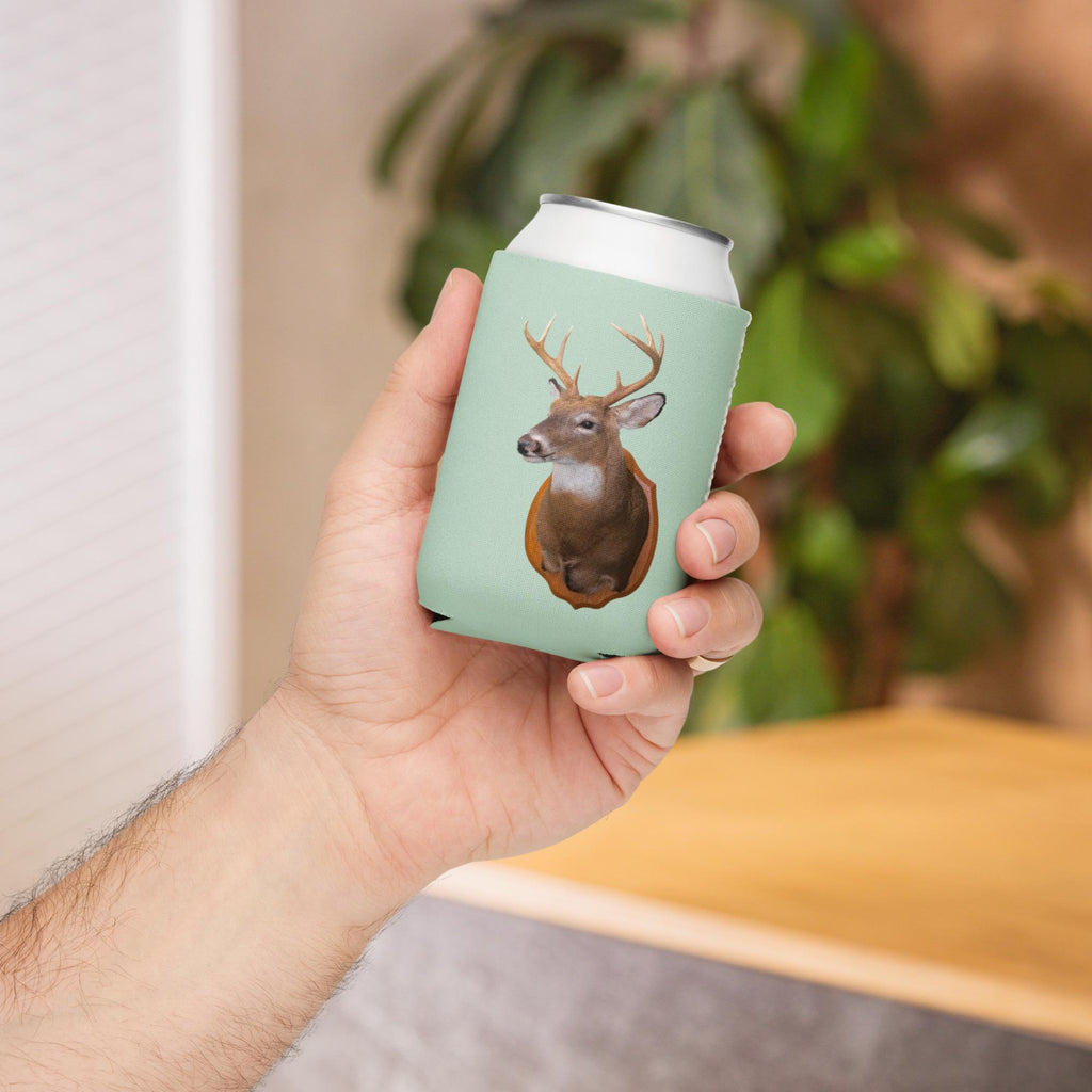 Deer Head Can Cooler – Neoprene Beverage Holder, Hunter Gift