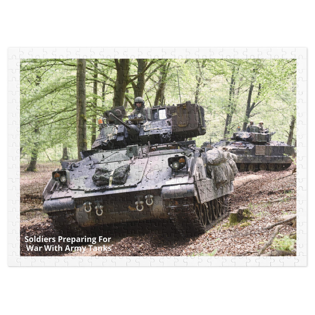 Combat Soldiers Driving Tanks Jigsaw Puzzle – 500 Pieces in Tin Box