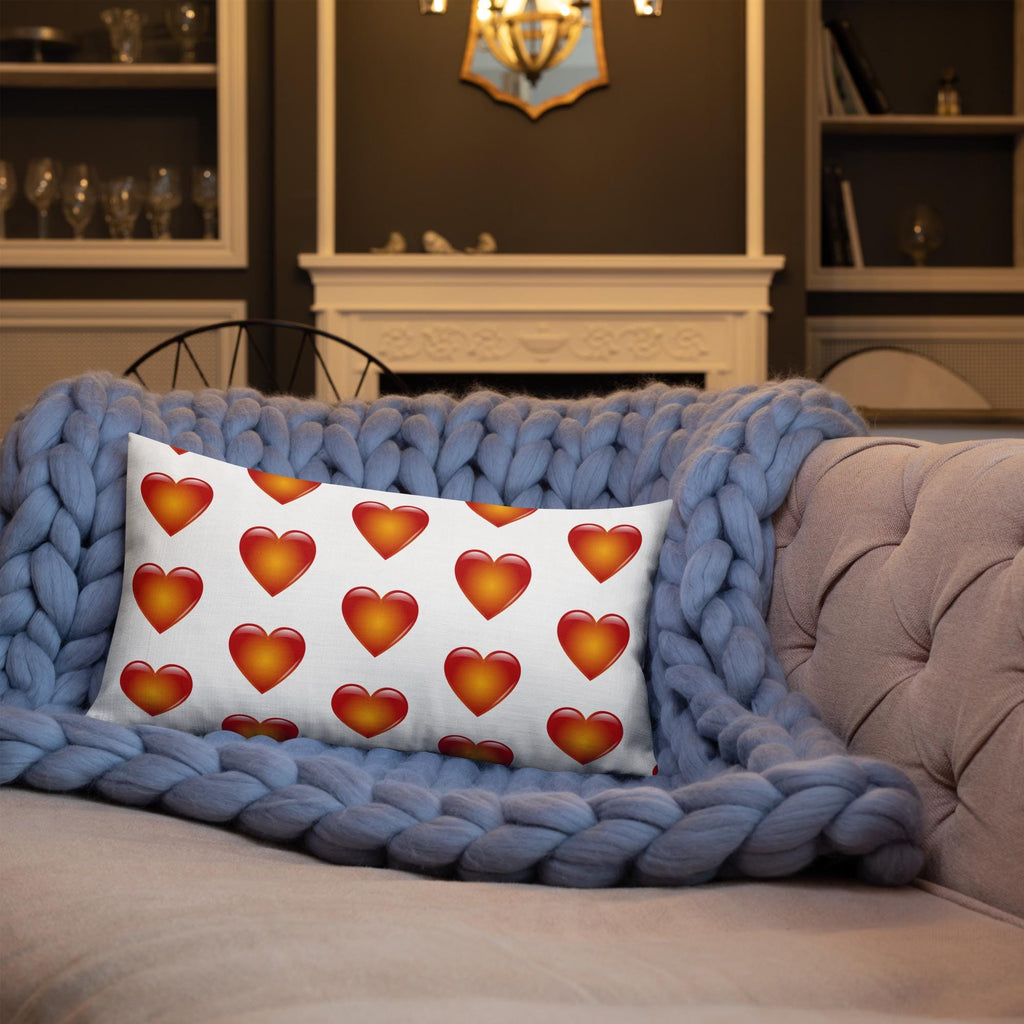 Heart Pattern Pillow: Linen Feel, Machine Washable