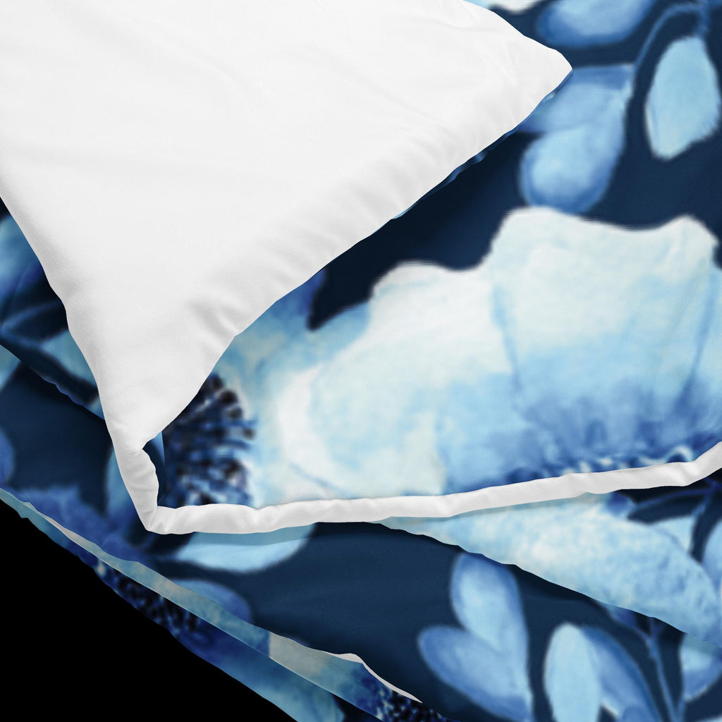 All-Over Blue Floral With Blue Background Design Comforter, King, Queen, Full, or Twin