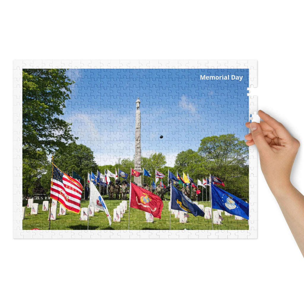 Memorial Day Cemetery Flags Jigsaw Puzzle – 500 Pieces in Tin Box