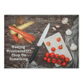 Vegetables & Knife Design Glass Cutting Board – 11×15" | Kitchen Gift