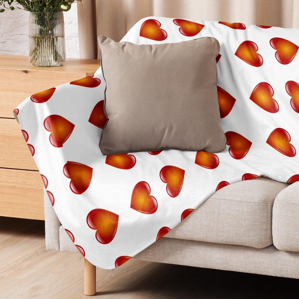 60"x 80", 50"x 60", or 37"x 57" Sherpa Blanket With Heart Design