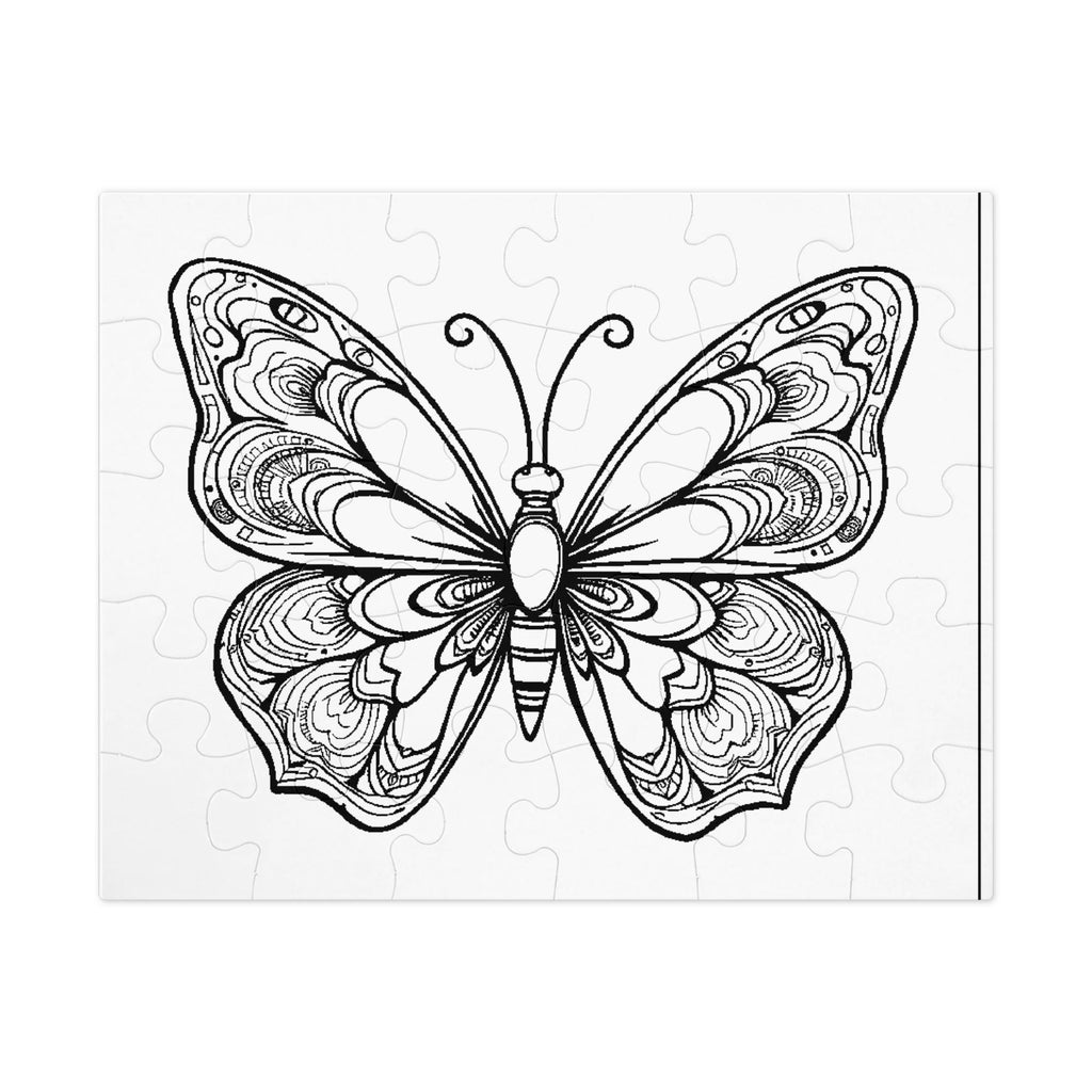 Colorable Butterfly Jigsaw Puzzle – 30 or 110 Pieces in Tin Box