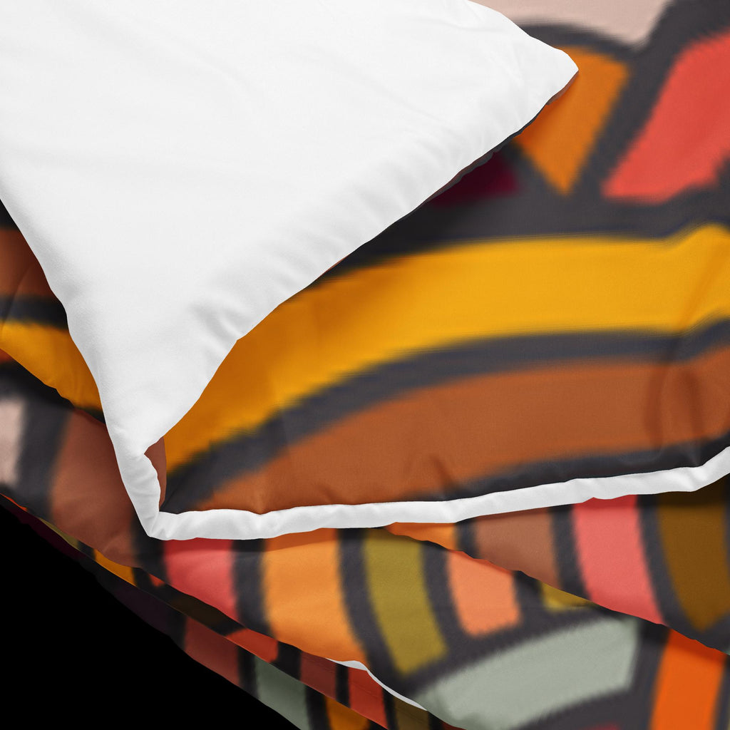 Rainbow Waves Comforter – King & Queen Size | Colorful Soft Bedding Gift
