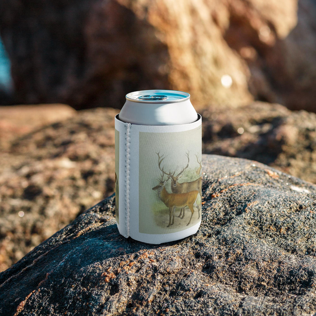 Deer and Elk Grazing Can Cooler – Neoprene, Hunter & Wildlife Gift