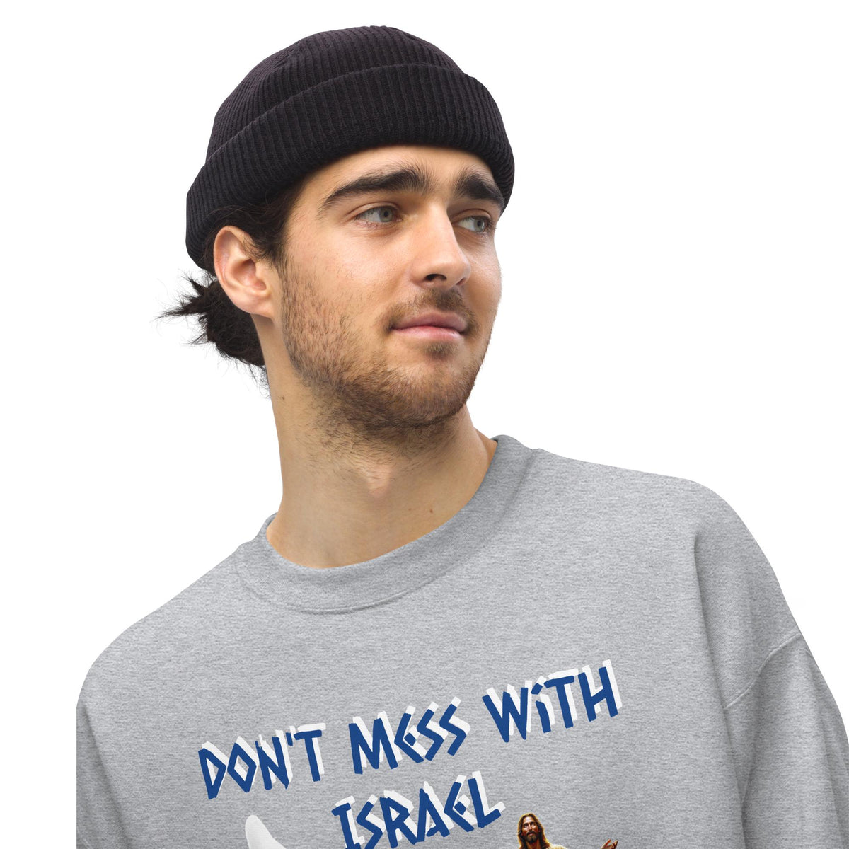 "Don't Mess With Israel" Star of David Thumbs Up Unisex Sweatshirt | Patriotic Gift