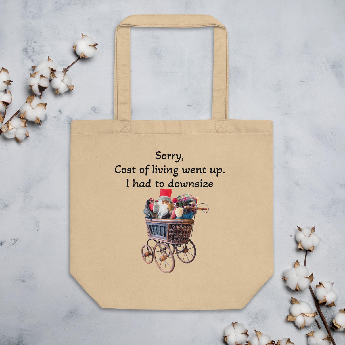 Santa Downsizing Organic Cotton Tote Bag | Funny Christmas Gift