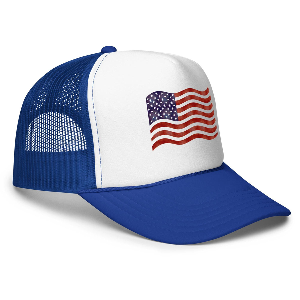 American Flag Foam Trucker Hat – Red, White & Blue | Patriotic Cap