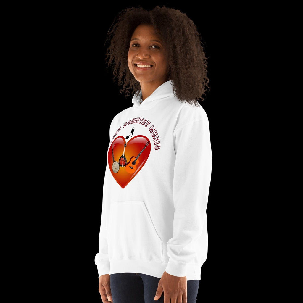 "I Love Country Music" Guitar, Mandolin & Banjo Unisex Hoodie | Country Music Gift