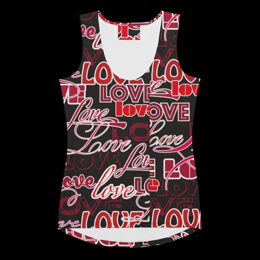 Love Words All-Over Print Tank Top – Cute Gift for Her