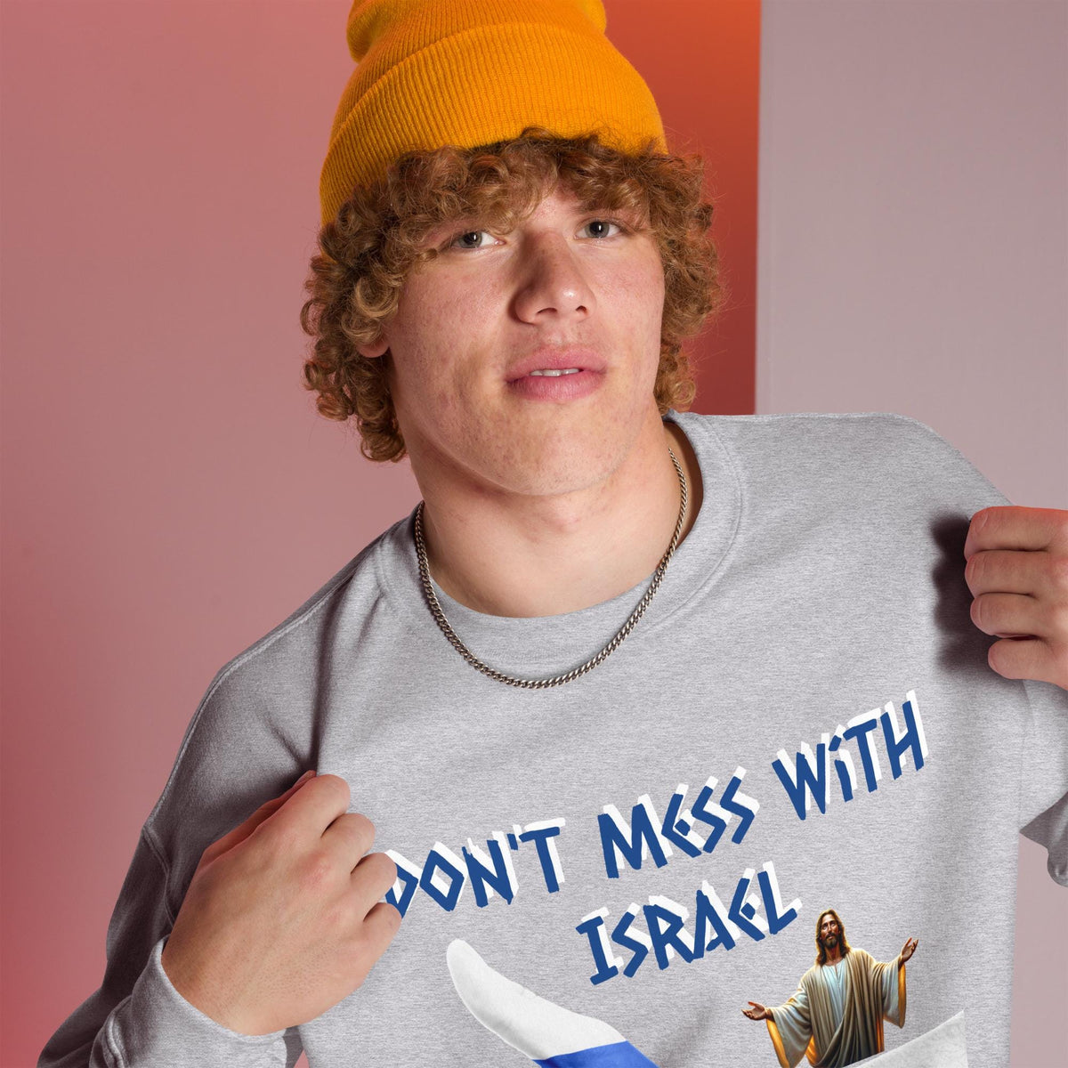 "Don't Mess With Israel" Star of David Thumbs Up Unisex Sweatshirt | Patriotic Gift
