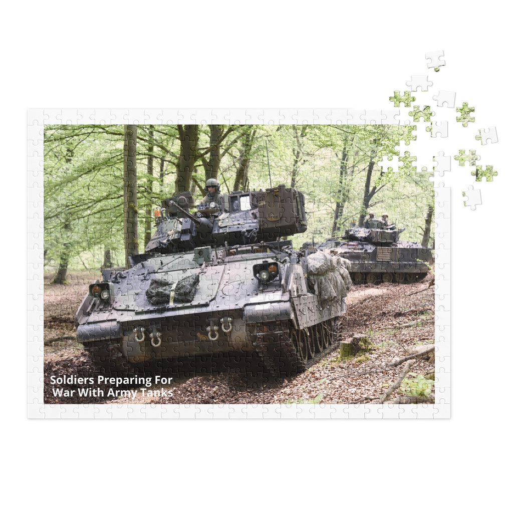 Combat Soldiers Driving Tanks Jigsaw Puzzle – 500 Pieces in Tin Box
