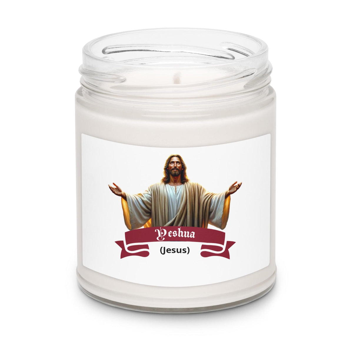 Yeshua (Jesus) Scented Soy Candle With Lid – 9 oz | Christian Gift