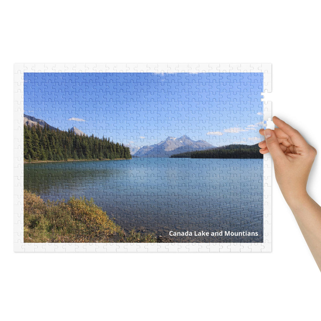 Canada Lake and Mountains Jigsaw Puzzle – 500 Pieces in Tin Box