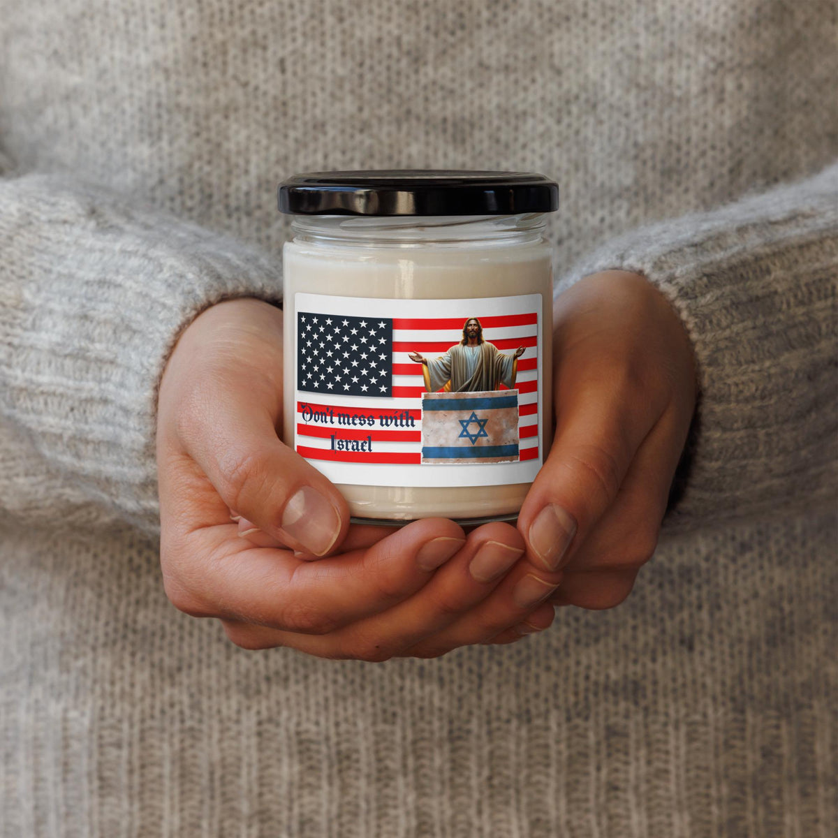 Israel & American Flag Scented Soy Candle – 9 oz | Stand With Israel Gift