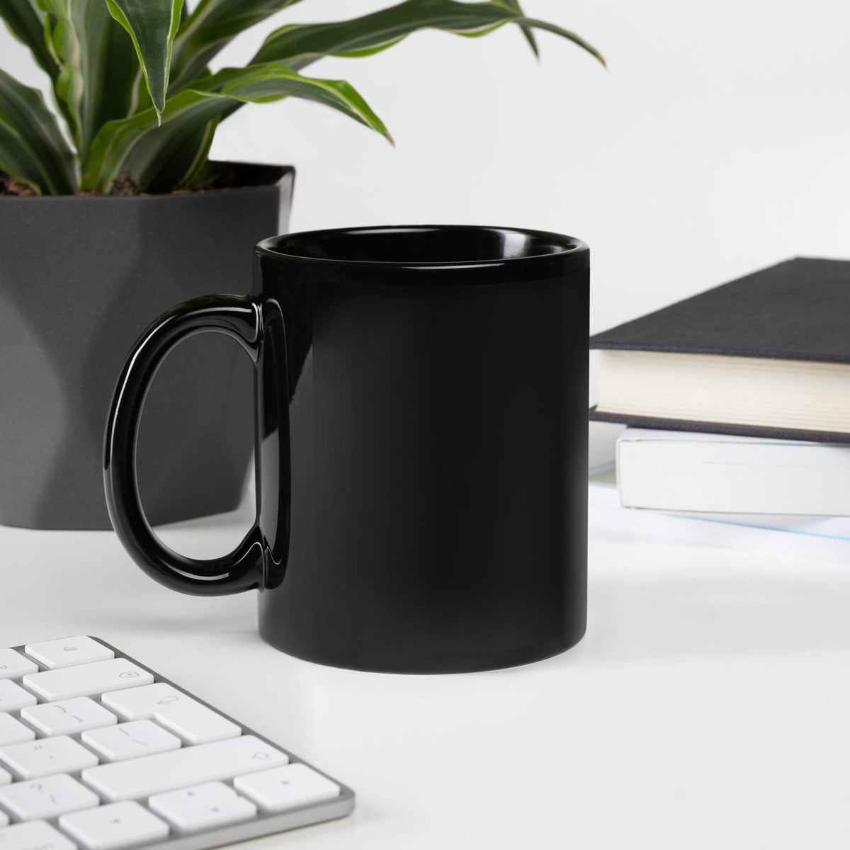 "In My Defense, I Ran Out of Coffee" Black Glossy Mug | Funny Coffee Gift
