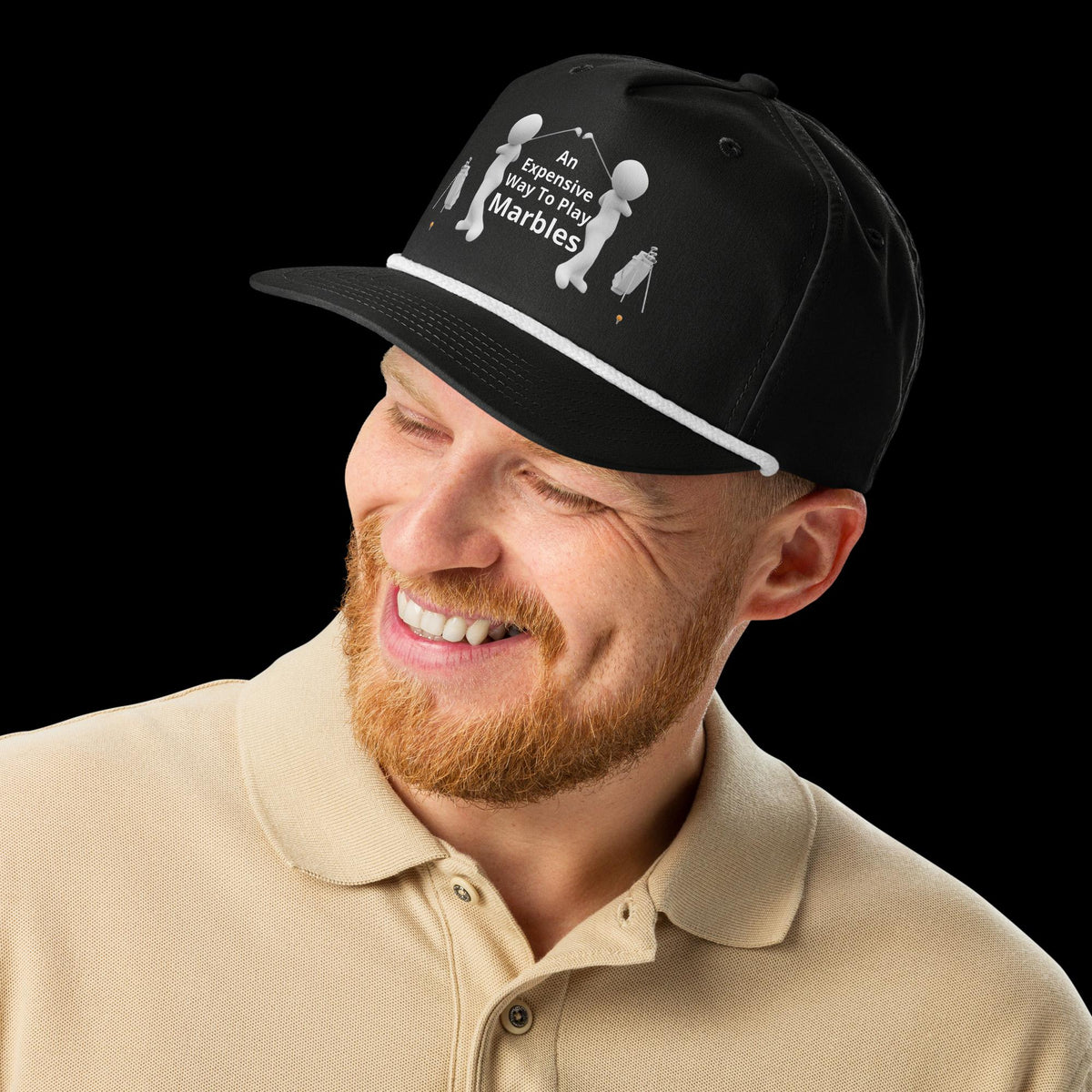 Golf Rope Cap – Black & White Contrast | Adjustable Snapback