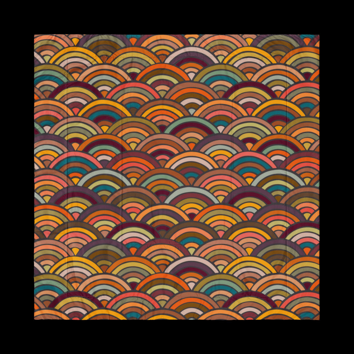 Rainbow Waves Comforter – King & Queen Size | Colorful Soft Bedding Gift
