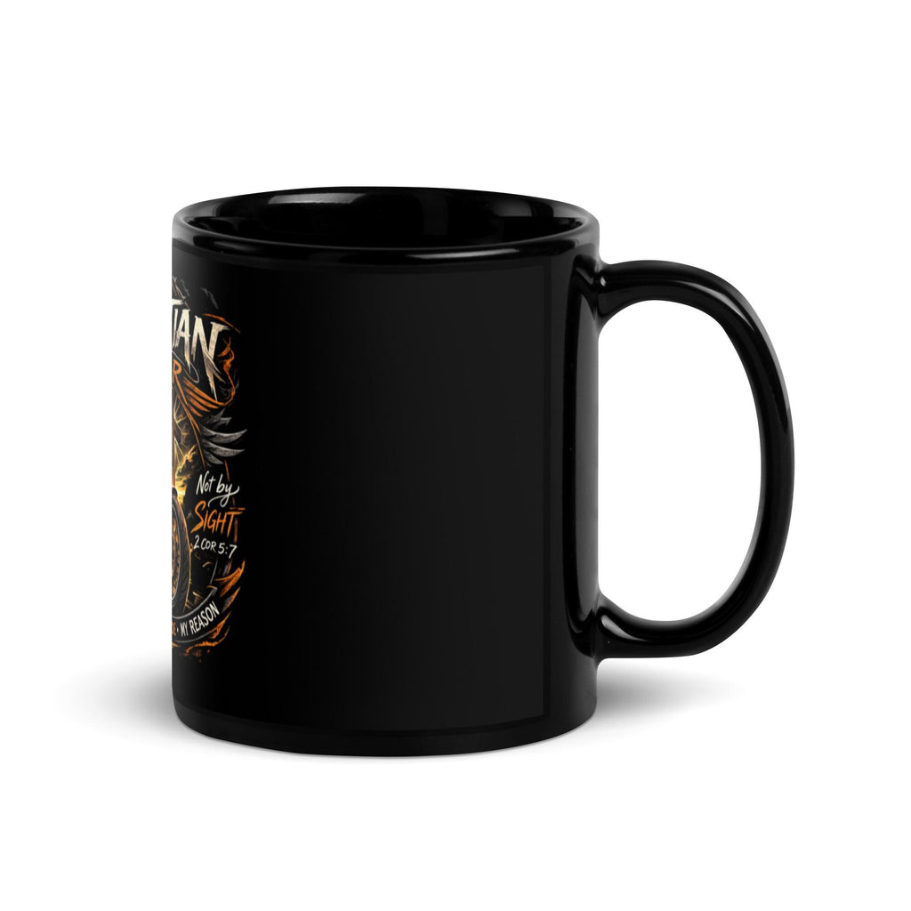 "Ride with Faith" Christian Biker Ceramic Mug – 11 oz | Motorcycle Gift
