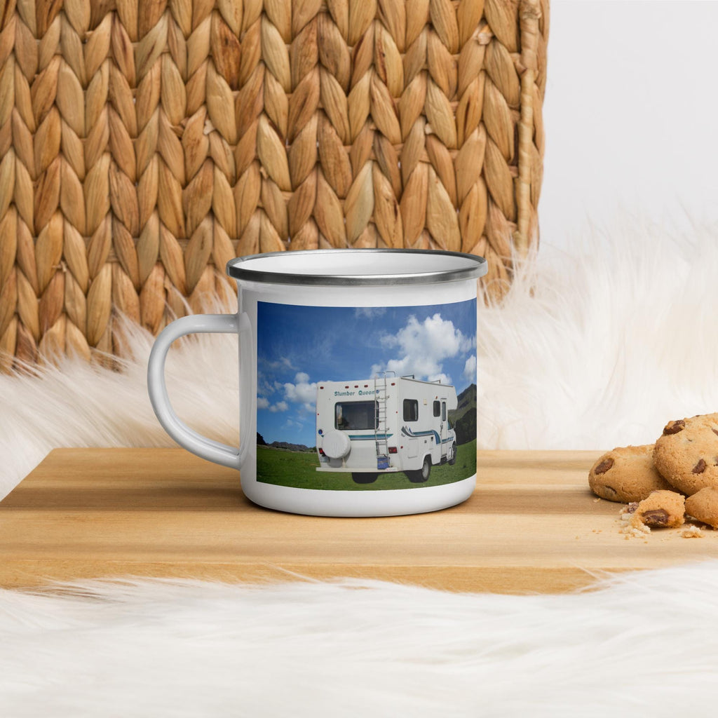 RV & Tent Campfire Enamel Mug – 12 oz | Camping Gift