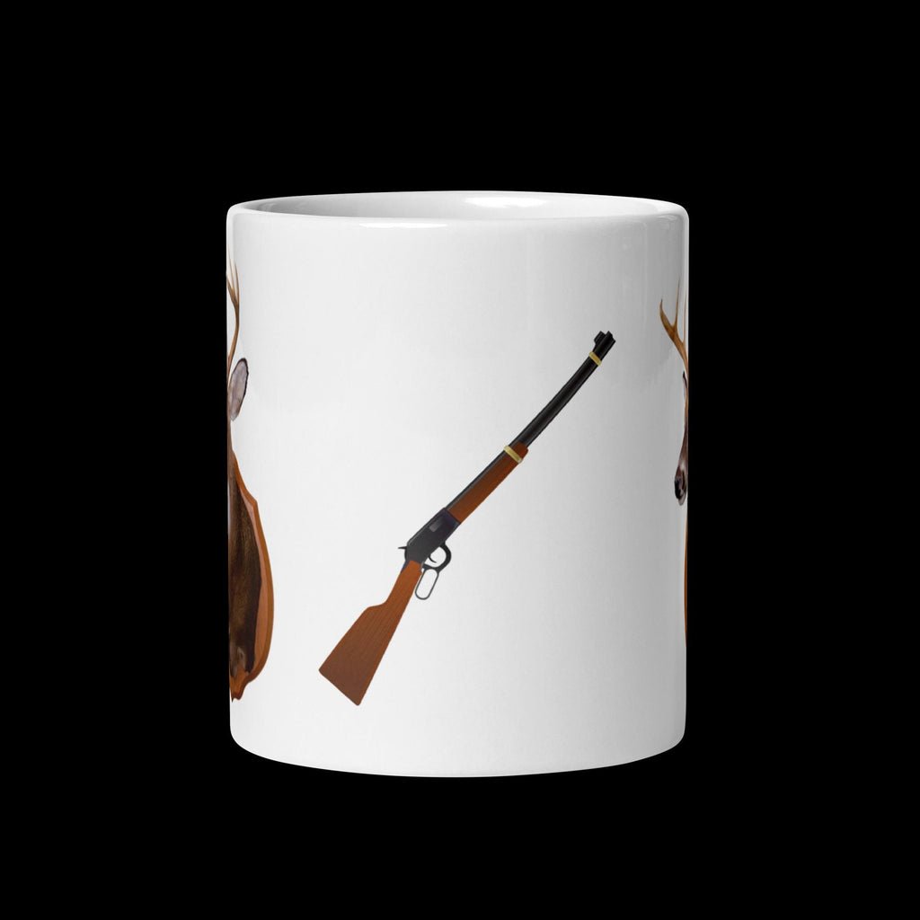 Deer Head & Hunting Rifle Ceramic Mug – 11 oz | Hunter's Gift